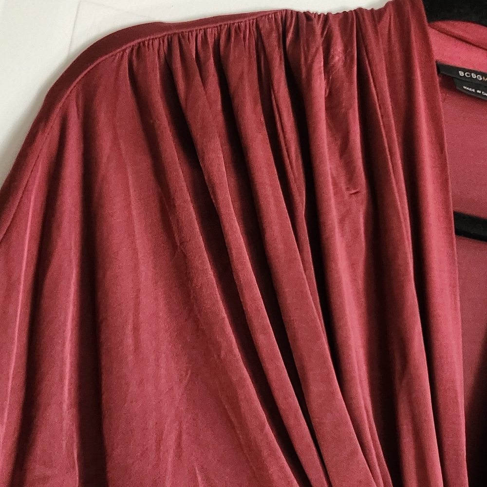 BCBGeneration Deep Red Ruched Blouse - Picture 5 of 11